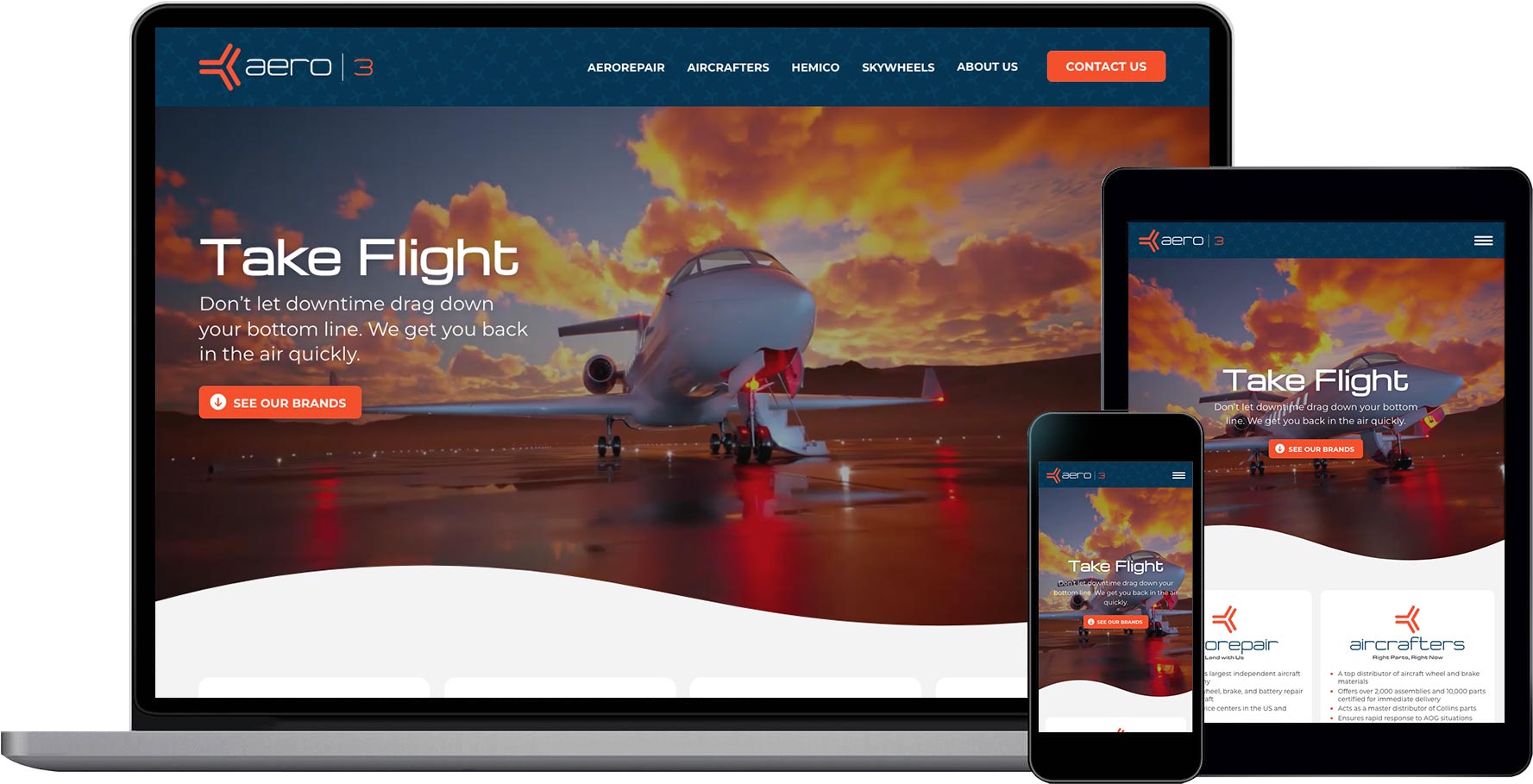 Aero 3 Inc. Responsive Website Design